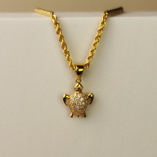 COLGANTE TORTUGA CON PIEDRAS BLANCAS