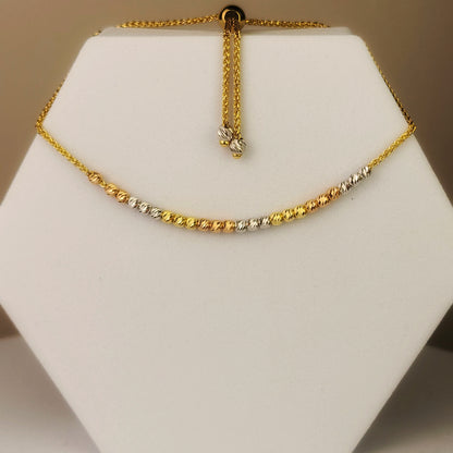 PULSERA ESFERAS 3 OROS GRADUABLE 2,5MM